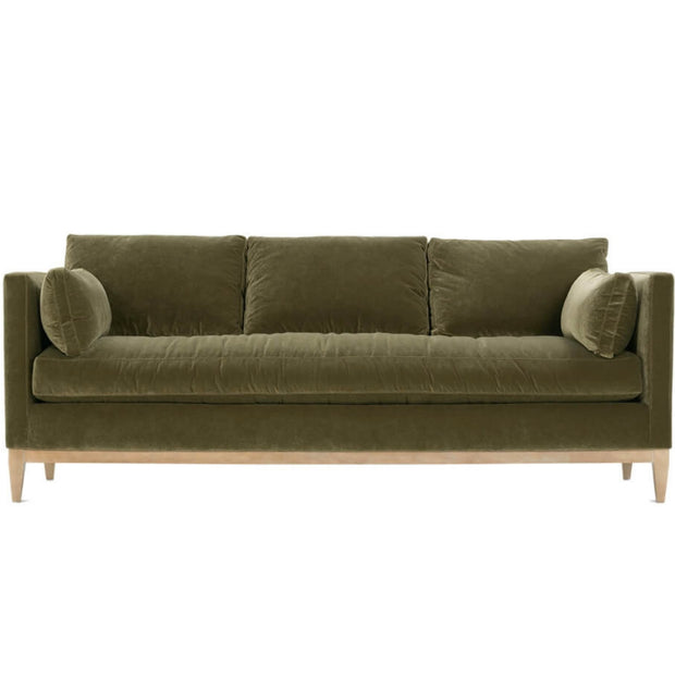 Rowe Furniture Leo Olive Velvet 86” Sofa ~ Express Collection