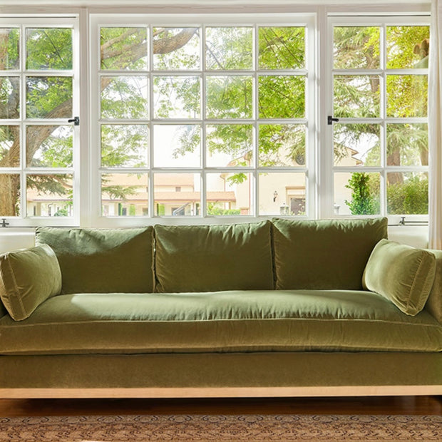 Rowe Furniture Leo Olive Velvet 86” Sofa ~ Express Collection