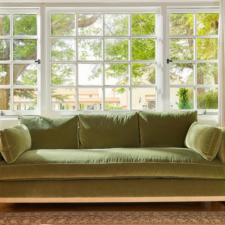 Rowe Furniture Leo Olive Velvet 86” Sofa ~ Express Collection