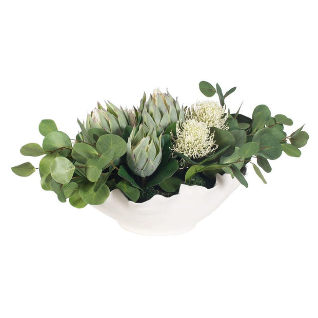 Uttermost Protea Blooms Centerpiece With Lush Eucalyptus Stems