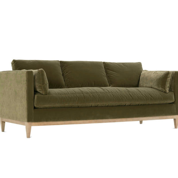 Rowe Furniture Leo Olive Velvet 86” Sofa ~ Express Collection