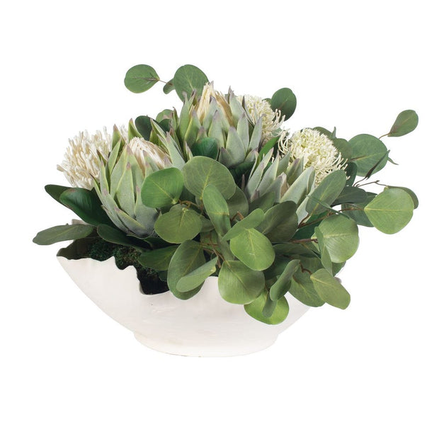 Uttermost Protea Blooms Centerpiece With Lush Eucalyptus Stems