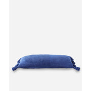 Sunday Citizen Navy Blue Braided Pom Pom Lumbar Pillow 36 x 14