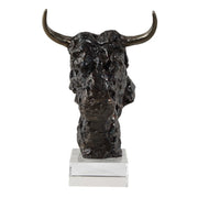 Uttermost Bison Bust Tarnished Bronze and Crystal Sculpture