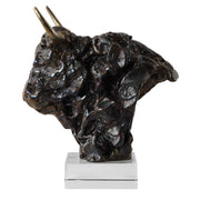 Uttermost Bison Bust Tarnished Bronze and Crystal Sculpture