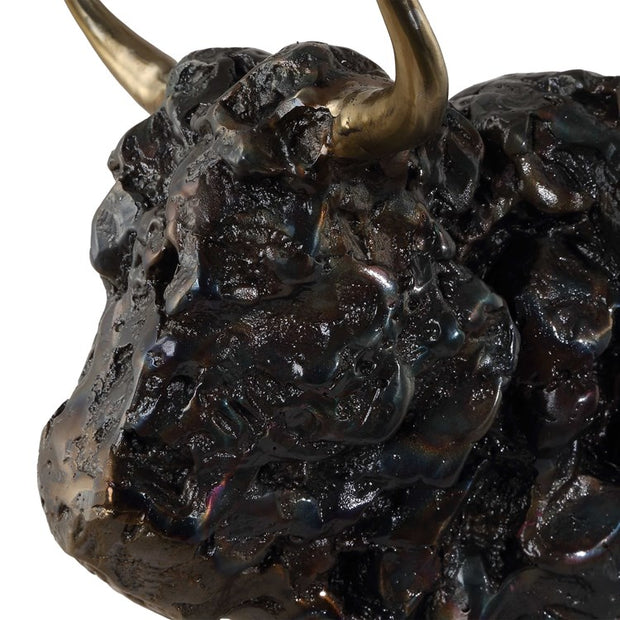 Uttermost Bison Bust Tarnished Bronze and Crystal Sculpture