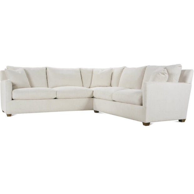 Rowe Furniture Lilah Bone White Plush Chenille Performance Fabric 106” Sectional ~ Express Collection