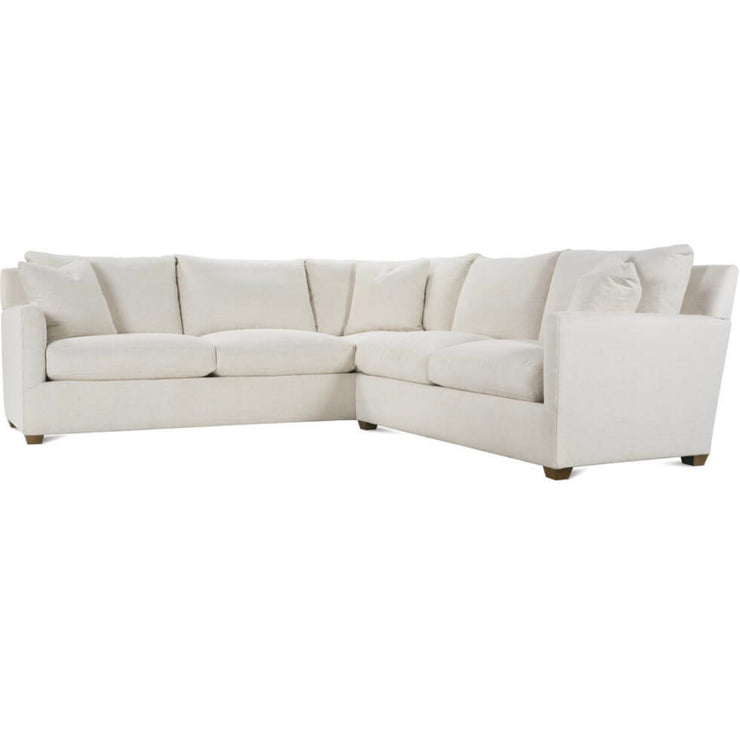 Rowe Furniture Lilah Bone White Plush Chenille Performance Fabric 106” Sectional ~ Express Collection