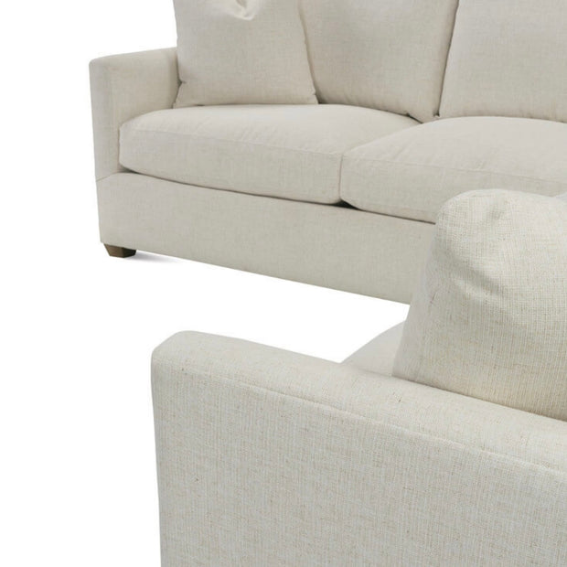 Rowe Furniture Lilah Bone White Plush Chenille Performance Fabric 106” Sectional ~ Express Collection