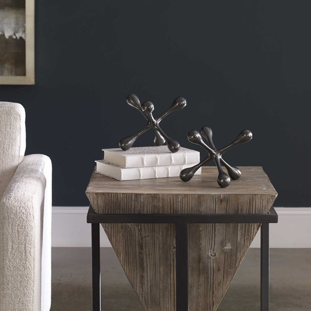 Uttermost Harlan Black Nickel Set of 2 Objects