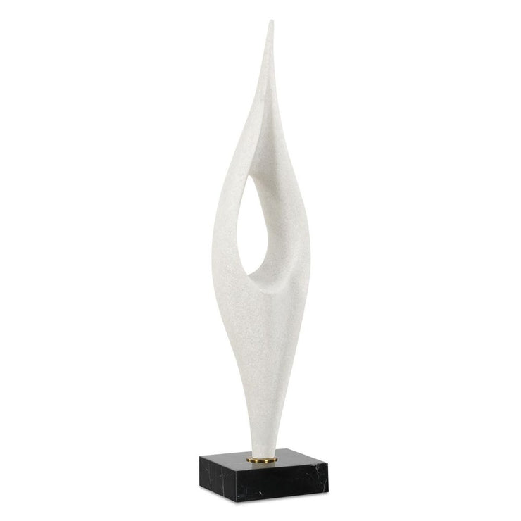 Uttermost Fluid Drop Matte White Stone Sculpture