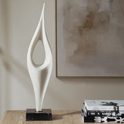 Uttermost Fluid Drop Matte White Stone Sculpture