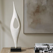 Uttermost Fluid Drop Matte White Stone Sculpture