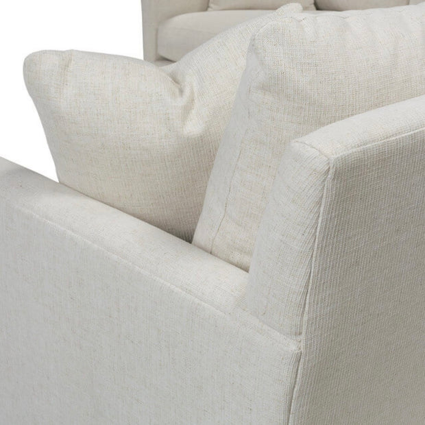 Rowe Furniture Lilah Bone White Plush Chenille Performance Fabric 106” Sectional ~ Express Collection