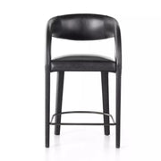 Four Hands Hawkins Counter Stool ~ Sonoma Black Top Grain Leather