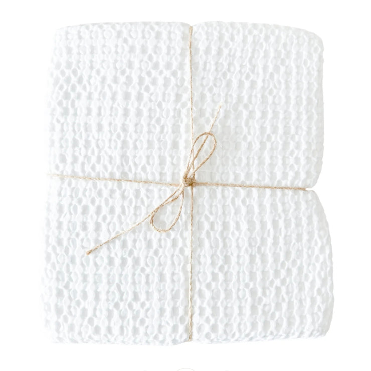 Anaya Home Stonewashed Cotton Queen Bed Blanket ~ White