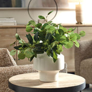 Uttermost Essence Eucalyptus Accent Potted In a Sculpted Gloss White Vase
