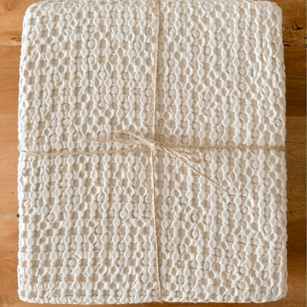 Anaya Home Stonewashed Cotton King Bed Blanket ~ Almond Beige