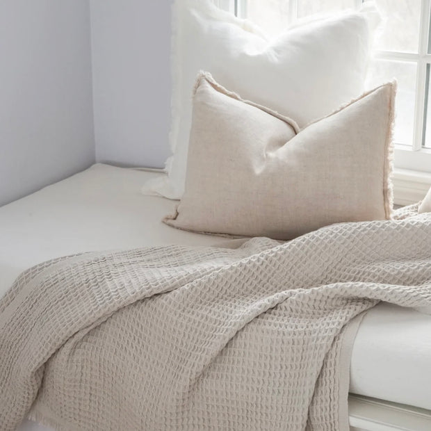 Anaya Home Turkish Cotton Waffle Throw Blanket 50x70  ~ Antique Beige