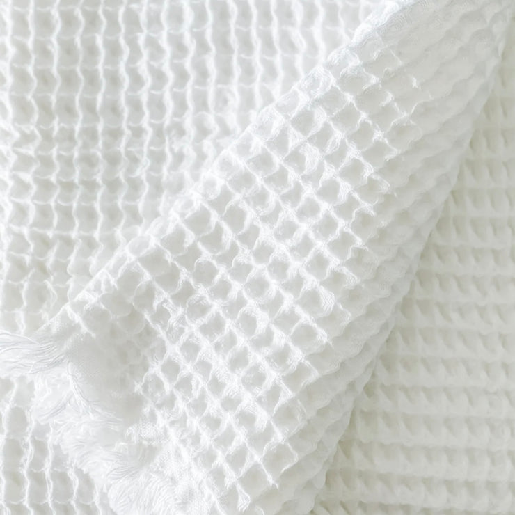 Anaya Home Turkish Cotton Waffle Throw Blanket 50x70  ~ White