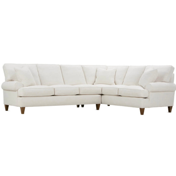 Rowe Furniture Cindy Nomad Snow Performance Fabric 92” Sectional ~ Express Collection