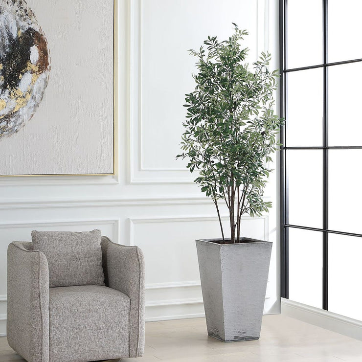 Uttermost Sonora Olive Tree In A Textured Gray Concrete Planter