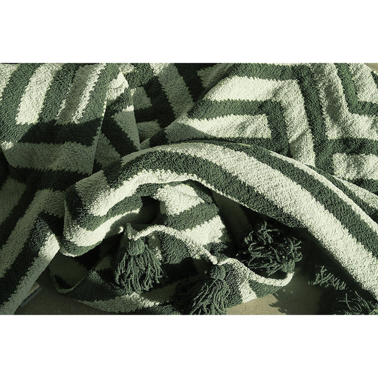 Sunday Citizen Moss and Sage Pom Pom Maze Throw
