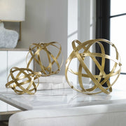 Uttermost Stetson Spheres Gold Leaf  Set of 2 Objects