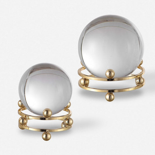 Uttermost Alega Crystal Spheres Set of 2 Objects