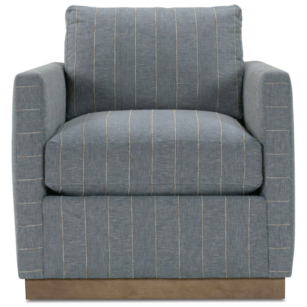 Rowe Furniture Allie Blue Stripe Swivel Chair ~ Express Collection