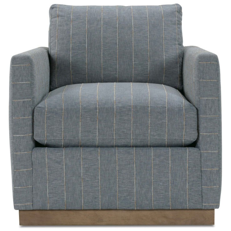 Rowe Furniture Allie Blue Stripe Swivel Chair ~ Express Collection
