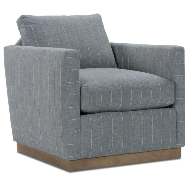 Rowe Furniture Allie Blue Stripe Swivel Chair ~ Express Collection