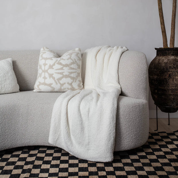 Kashwere Ultra Plush Damask Cloud Pillows with Plush Inserts Available In Creme, Stone and Ice Blue