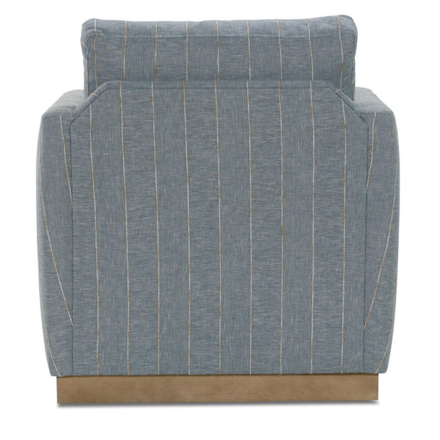 Rowe Furniture Allie Blue Stripe Swivel Chair ~ Express Collection