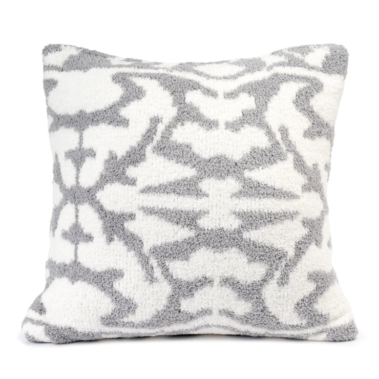 Kashwere Ultra Plush Damask Cloud Pillows with Plush Inserts Available In Creme, Stone and Ice Blue