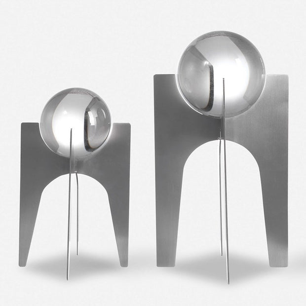 Uttermost Ellianna Silver Crystal Spheres Set of 2 Sculptural Objects