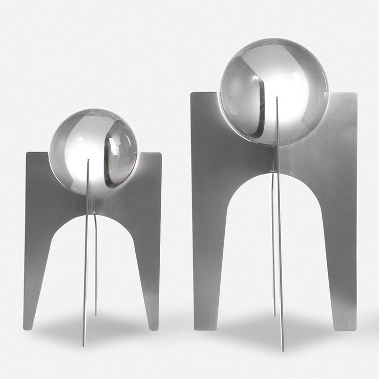 Uttermost Ellianna Silver Crystal Spheres Set of 2 Sculptural Objects