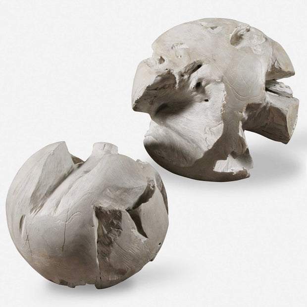 Uttermost Ermanno Teak Balls Set of 2 Decorative Objects