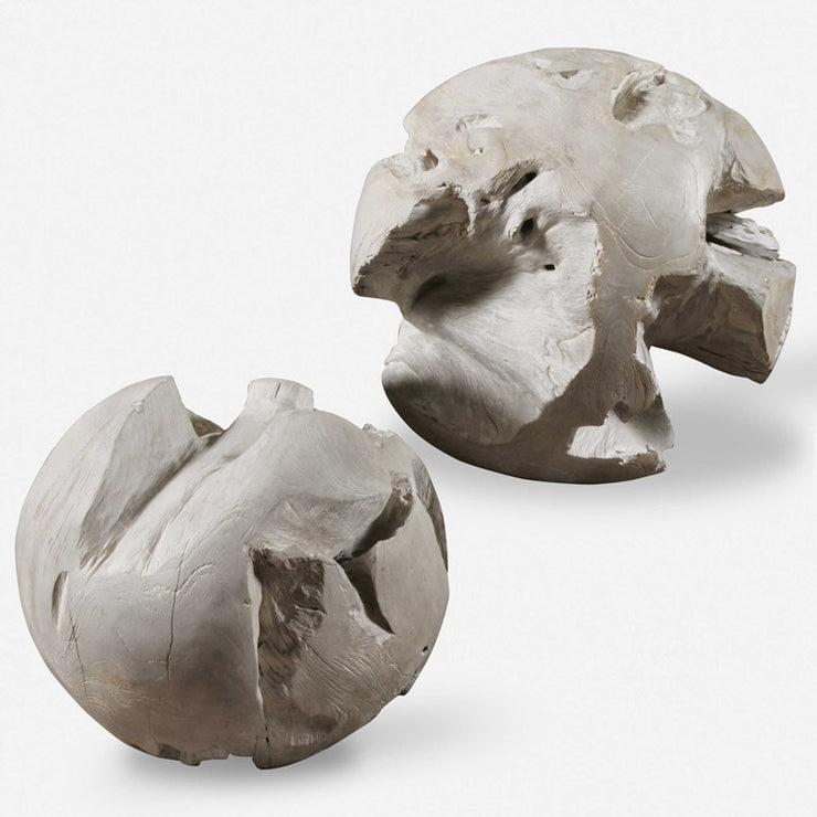 Uttermost Ermanno Teak Balls Set of 2 Decorative Objects