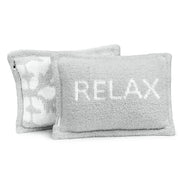 Kashwere Ultra Soft Soapstone and Crème Damask Relax Cloud Pillow 13x19 with Plush Insert