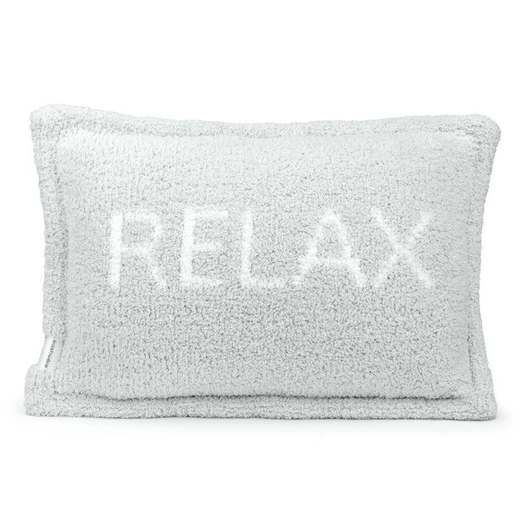 Kashwere Ultra Soft Soapstone and Crème Damask Relax Cloud Pillow 13x19 with Plush Insert