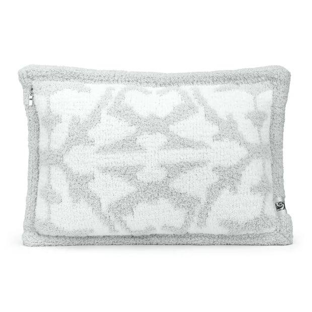 Kashwere Ultra Soft Soapstone and Crème Damask Relax Cloud Pillow 13x19 with Plush Insert