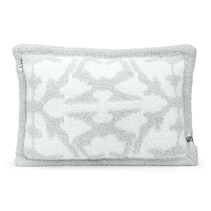 Kashwere Ultra Soft Soapstone and Crème Damask Relax Cloud Pillow 13x19 with Plush Insert