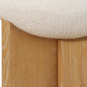 Uttermost Lainie Natural Oak Accent Stool With White Boucle Seat