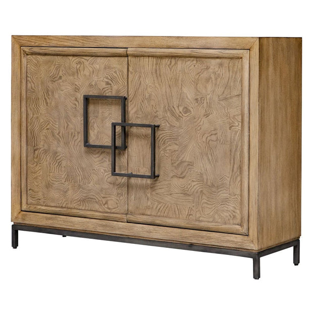 Uttermost Paltrow Rich Burl and Oak Wood 2 Door Cabinet
