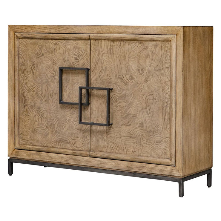 Uttermost Paltrow Rich Burl and Oak Wood 2 Door Cabinet