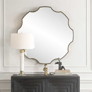 Uttermost Geared Up Antiqued Golden Bronze Round Mirror