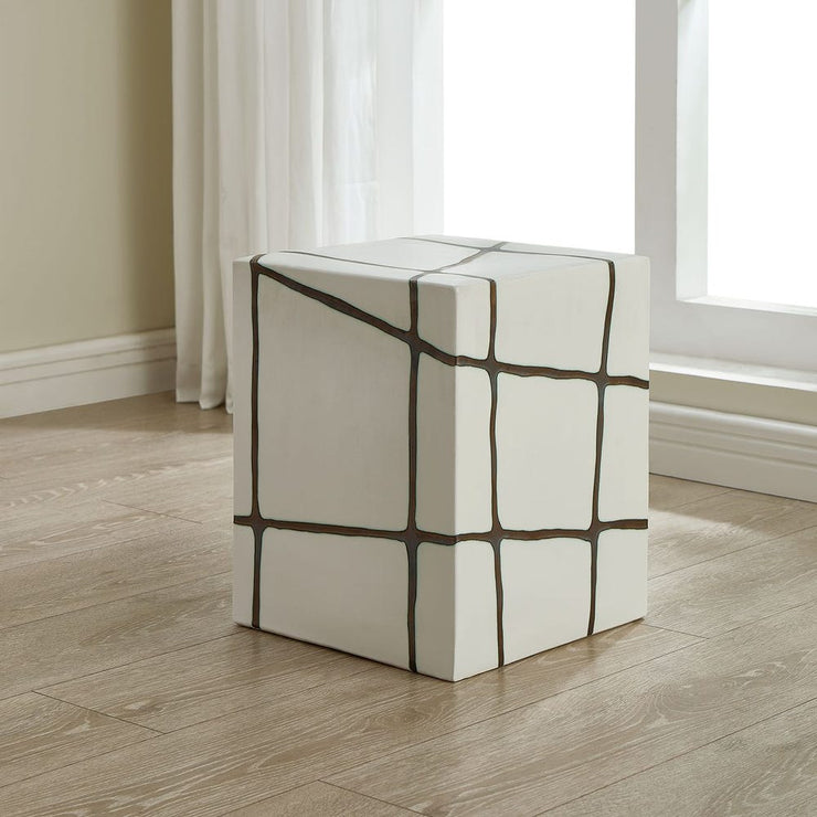 Uttermost Rocklyn Smooth White Garden Stool