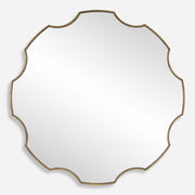 Uttermost Geared Up Antiqued Golden Bronze Round Mirror