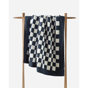 Sunday Citizen Midnight and Off White Checkerboard Throw